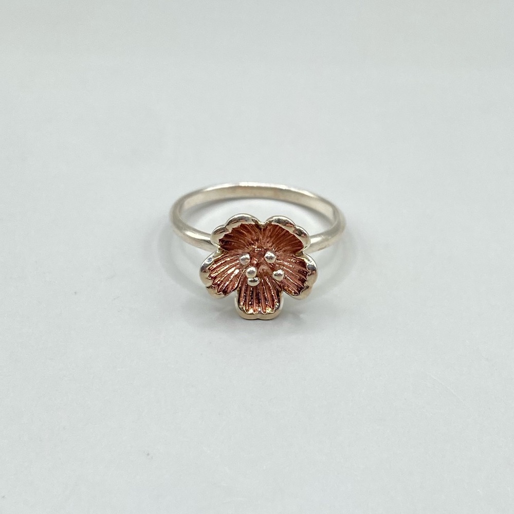 Boma Sterling Silver Copper Hibiscus Ring